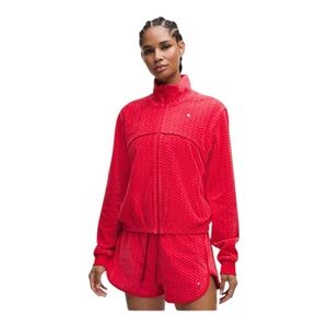 Court Rival Velvet Terry Tennis Jacket Lulu Red Dark Sport Red Size XS NWT